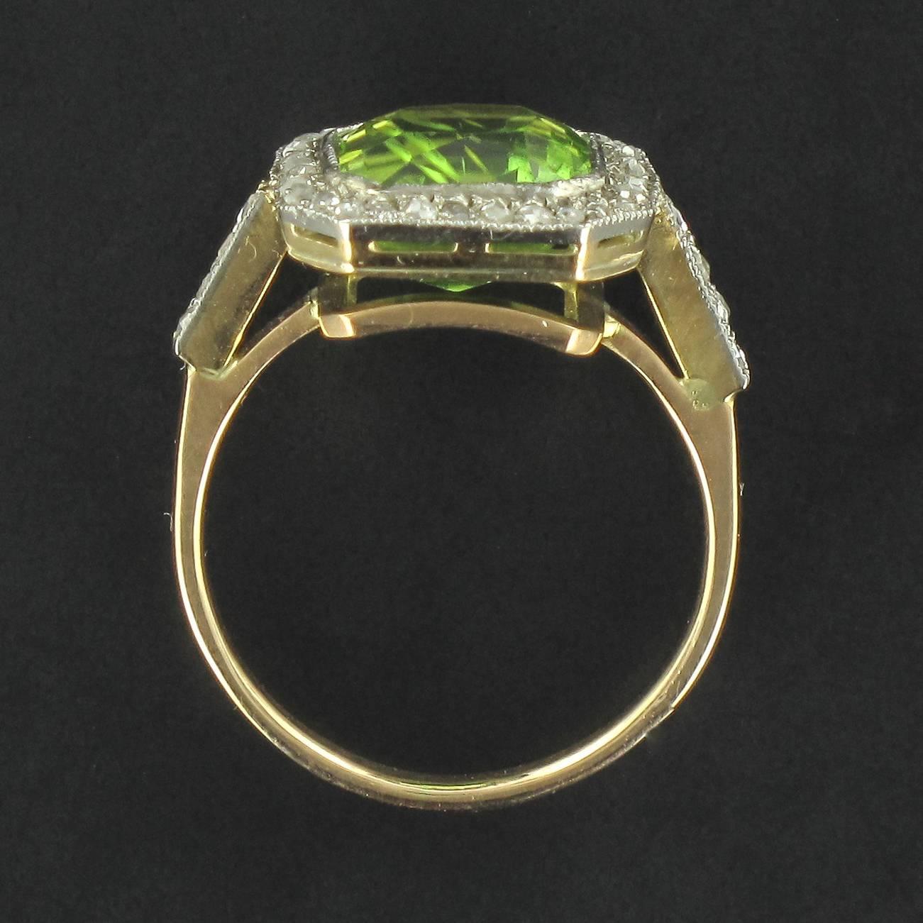 art deco peridot rings