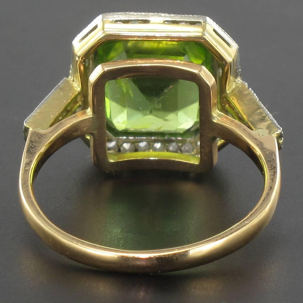 Art Deco 1930s Art deco Peridot and Diamond Ring