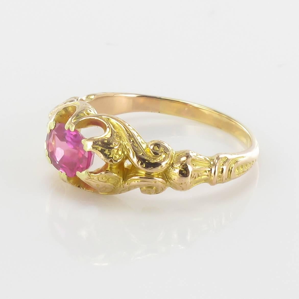 Art Nouveau 1900s Ruby Gold Ring