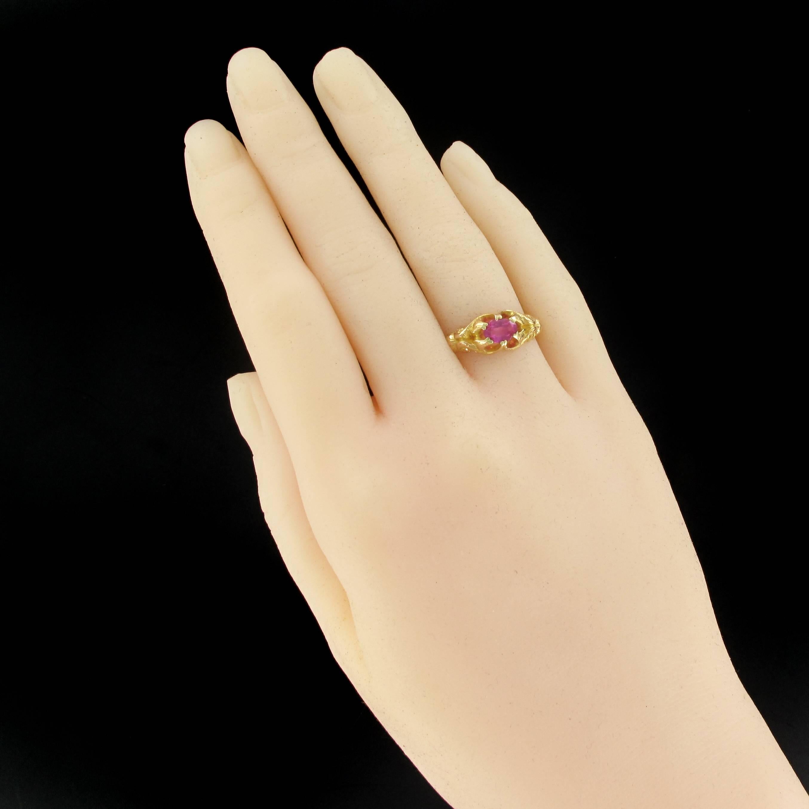 1900s Ruby Gold Ring In New Condition In Poitiers, FR