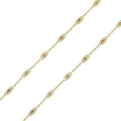 French 1920s Antique Gold Spindle Link Chain Necklace 5