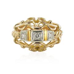1960s Rose Gold and Diamond Dome Ring 3