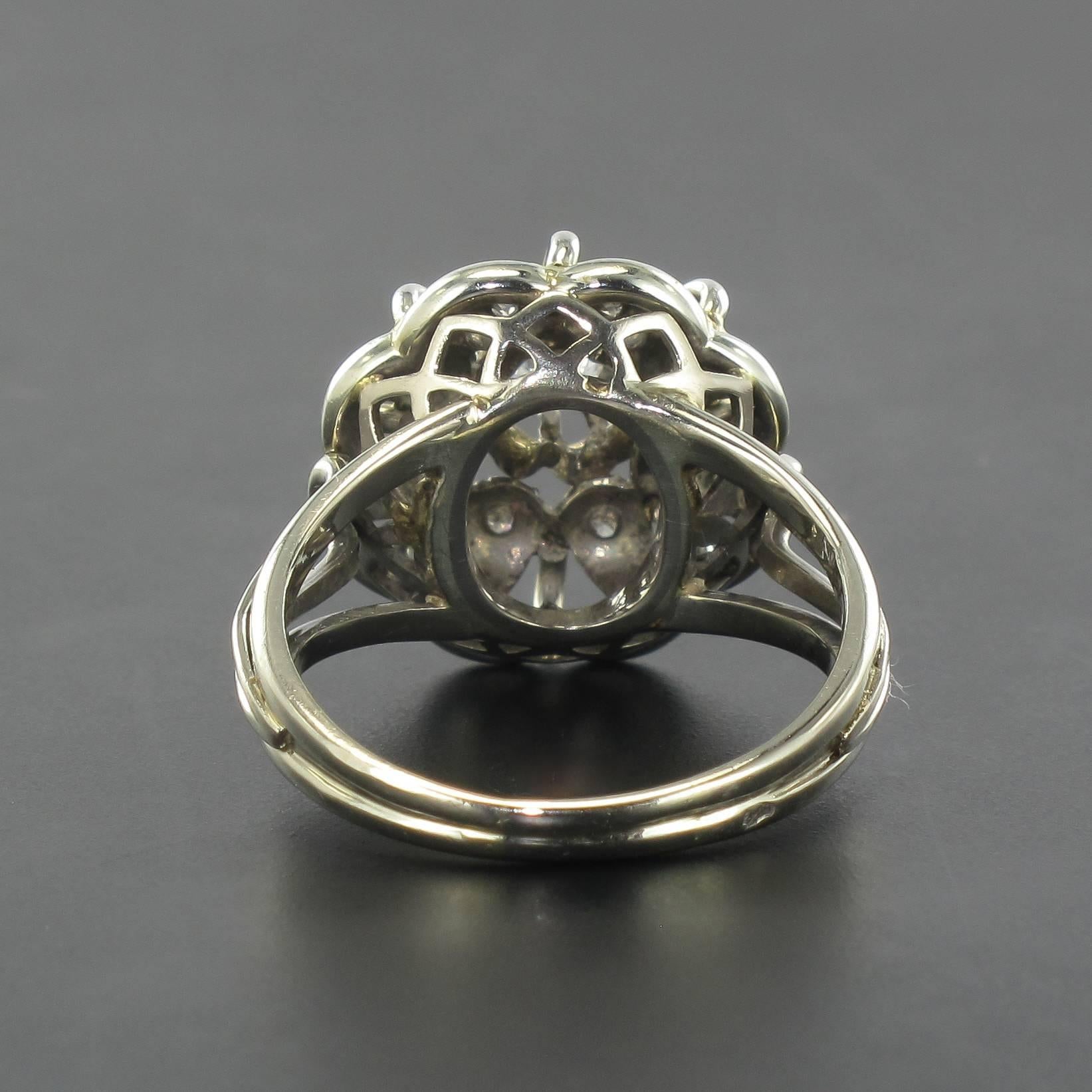 1960s French Diamond Gold Ring In Excellent Condition In Poitiers, FR