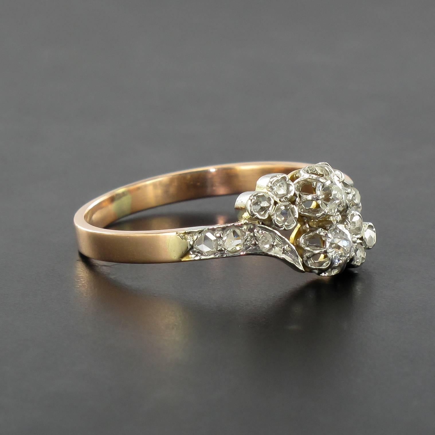 Women's French Romantic Diamond Rose gold ring 