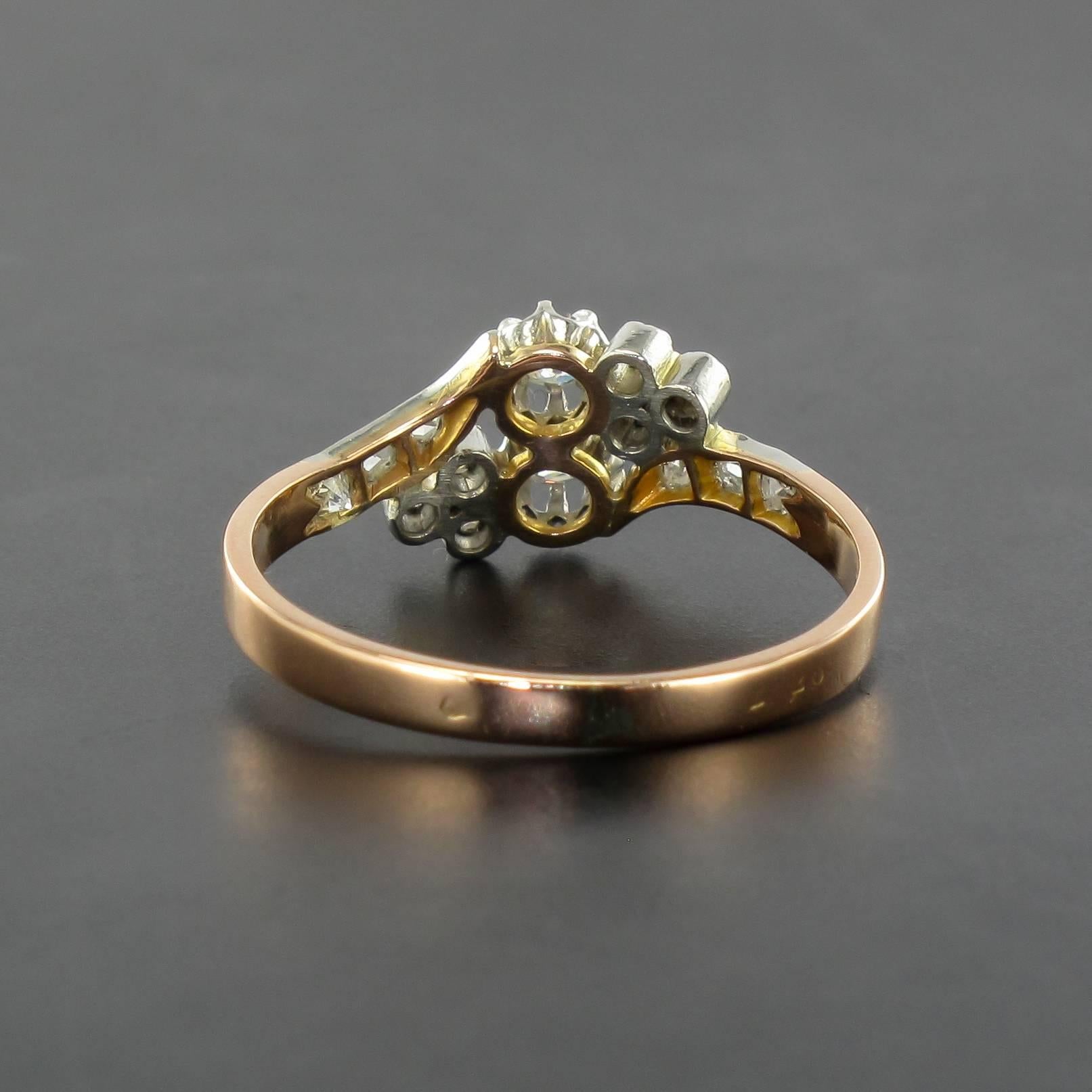 French Romantic Diamond Rose gold ring  1