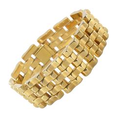 French 1940s Yellow Gold Tank Bracelet
