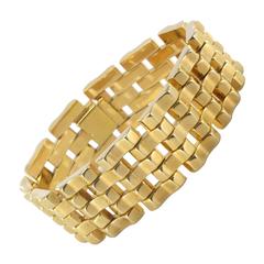 French 1940s Yellow Gold Tank Bracelet 