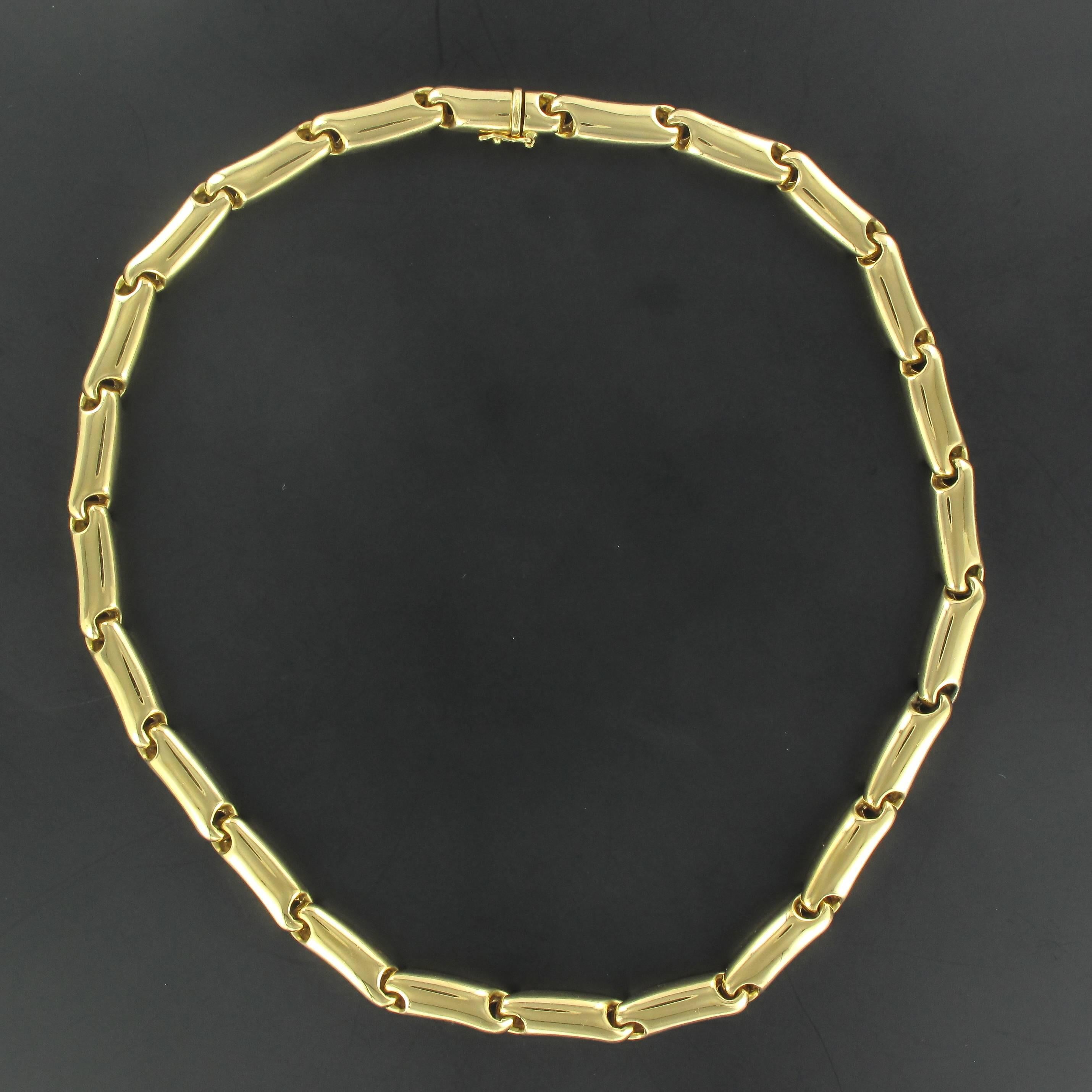 Women's Large Yellow Gold Link Necklace For Sale