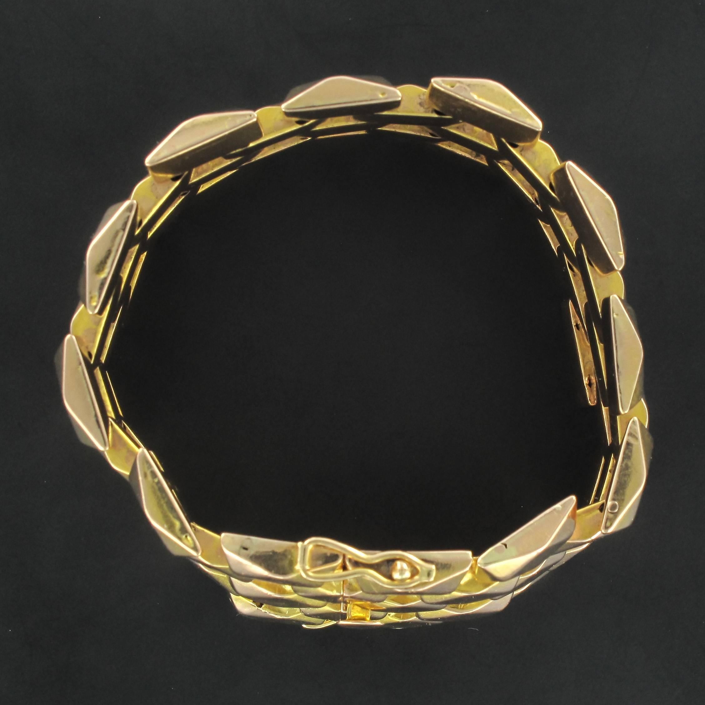 1950s French Geometric Rose Gold Retro Bracelet 2