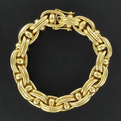 1970s French Caplain Bijoux Yellow gold anchor chain bracelet