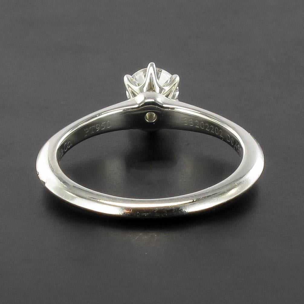 Tiffany 0.45 carat F.VVS2 Diamond Certified Platinium Solitaire Ring 1