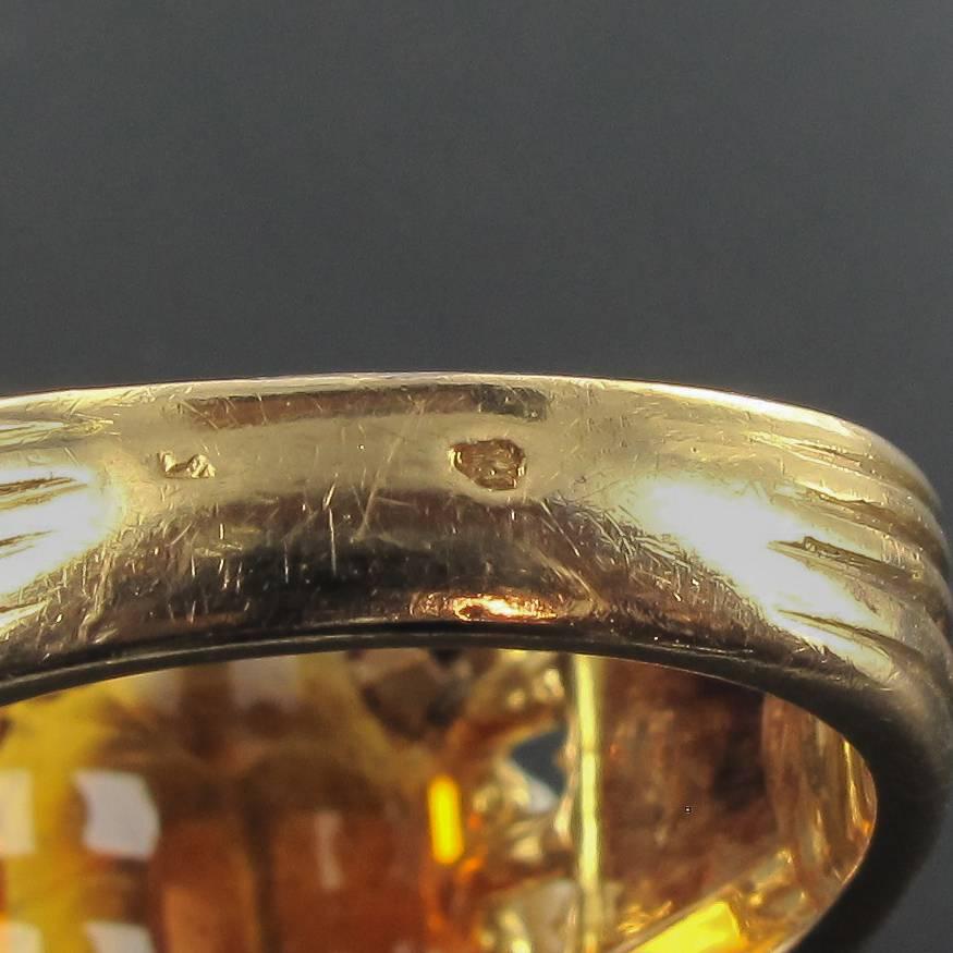 Women's French 1960s  Citrine Yellow Gold  Ring