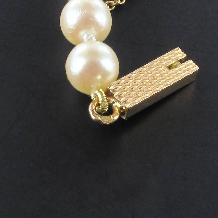 1950s Japanese Cultured Round White Pearl Necklace 1