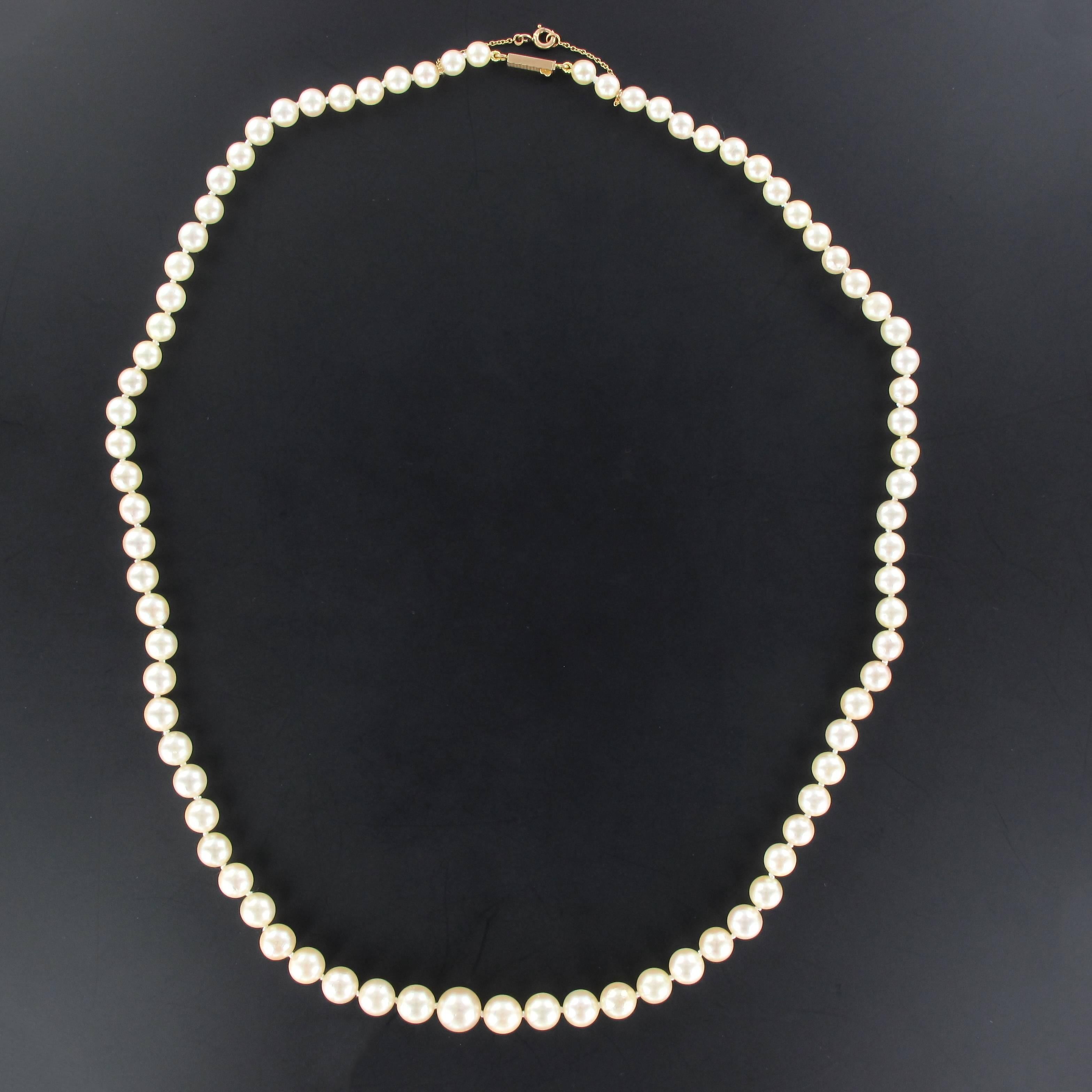 Women's 1950s Japanese Cultured Round White Pearl Necklace