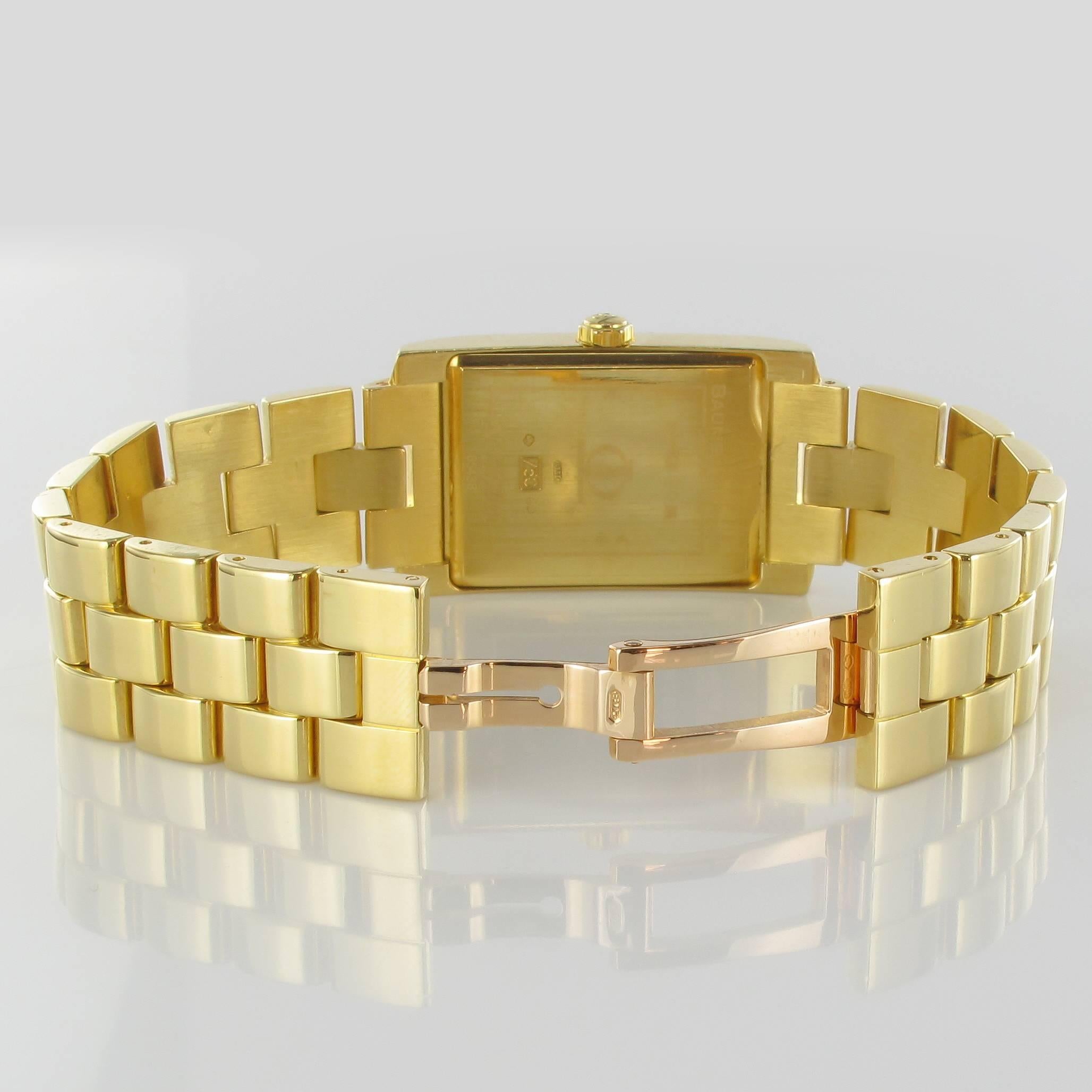 Baume & Mercier Ladies Yellow Gold Diamond Hampton Quartz Wristwatch In Good Condition In Poitiers, FR