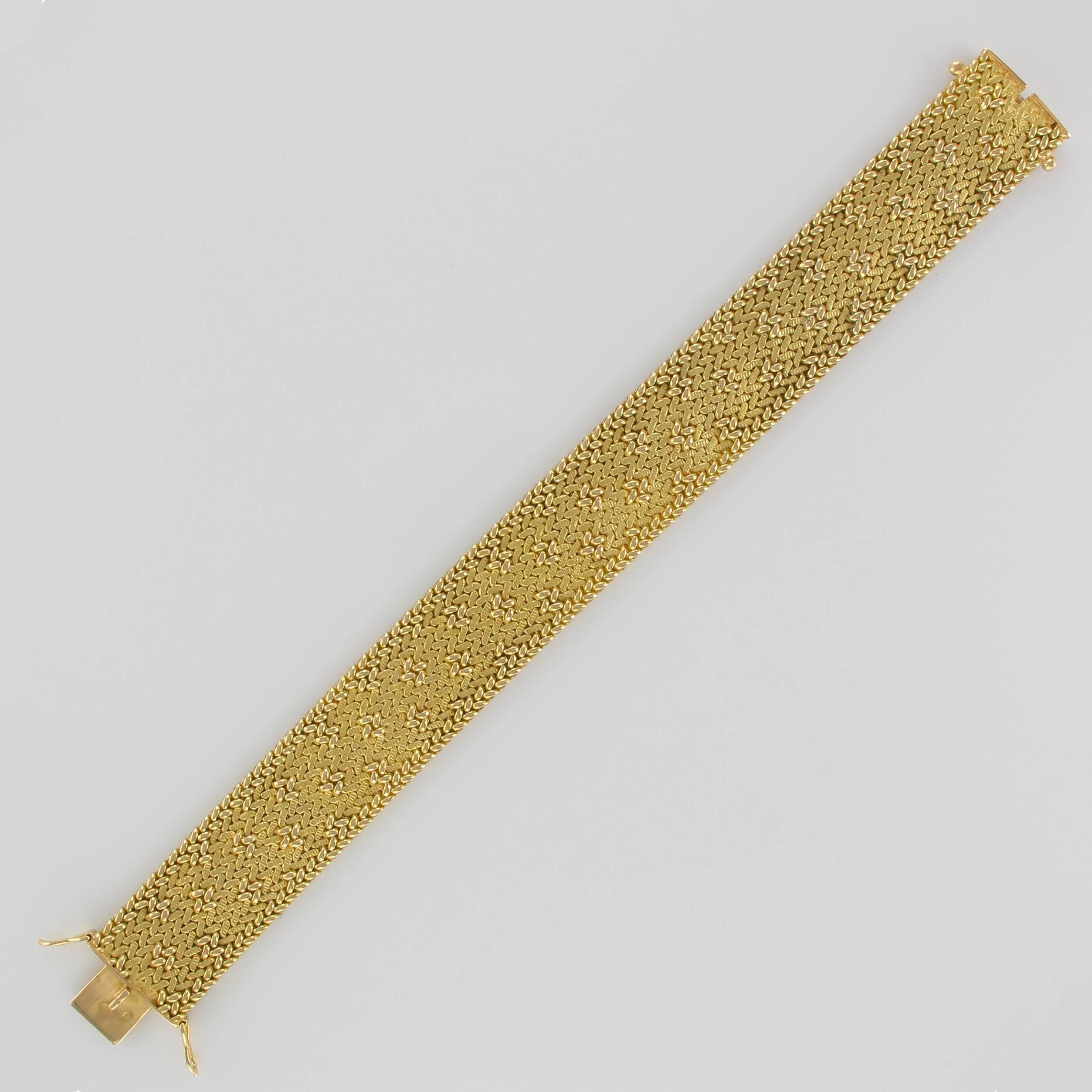 Women's Frenc 1960s Retro Gold Link Bracelet