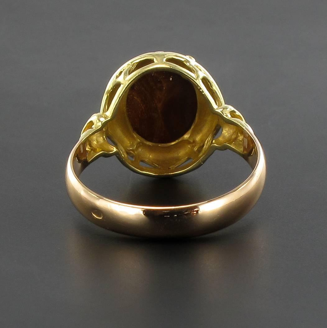 Women's 1900s Opal and 18 Carat Yellow Gold Ring