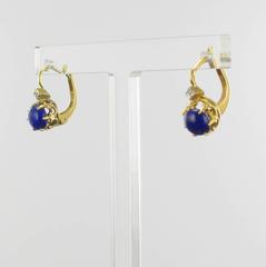 French 19th Century Lapis Lazuli Drop Earrings
