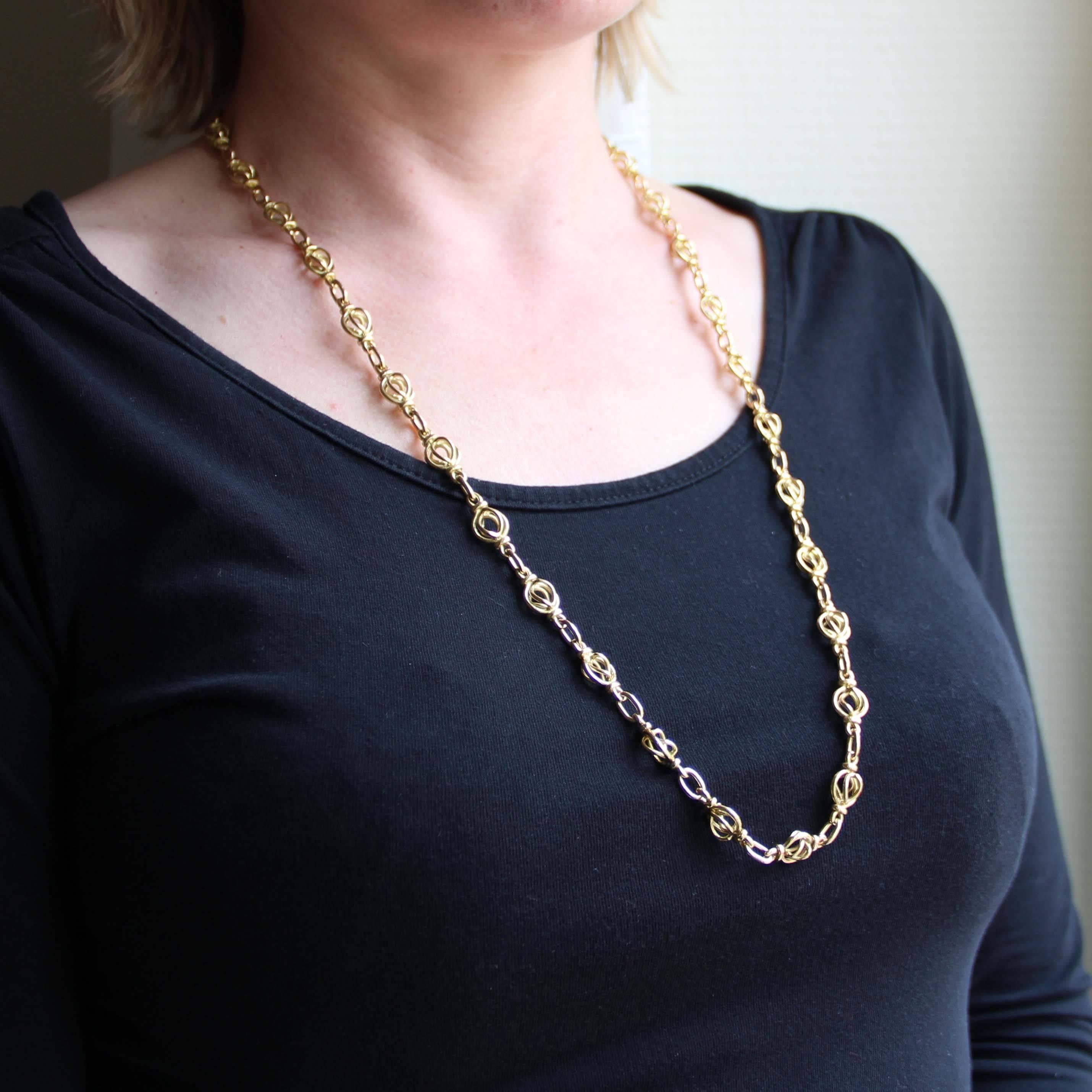 antique gold link necklace chain