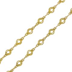 1900s Antique 18 Karat Gold Round Link Chain Necklace 10
