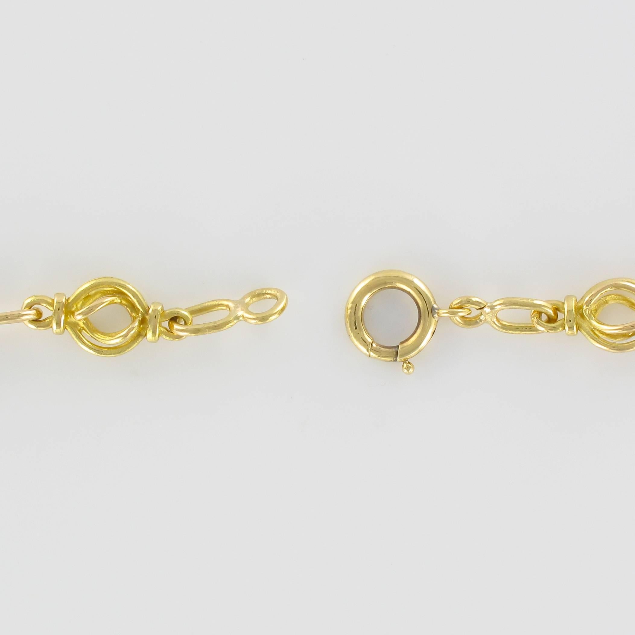 1900s Antique 18 Karat Gold Round Link Chain Necklace For Sale 2
