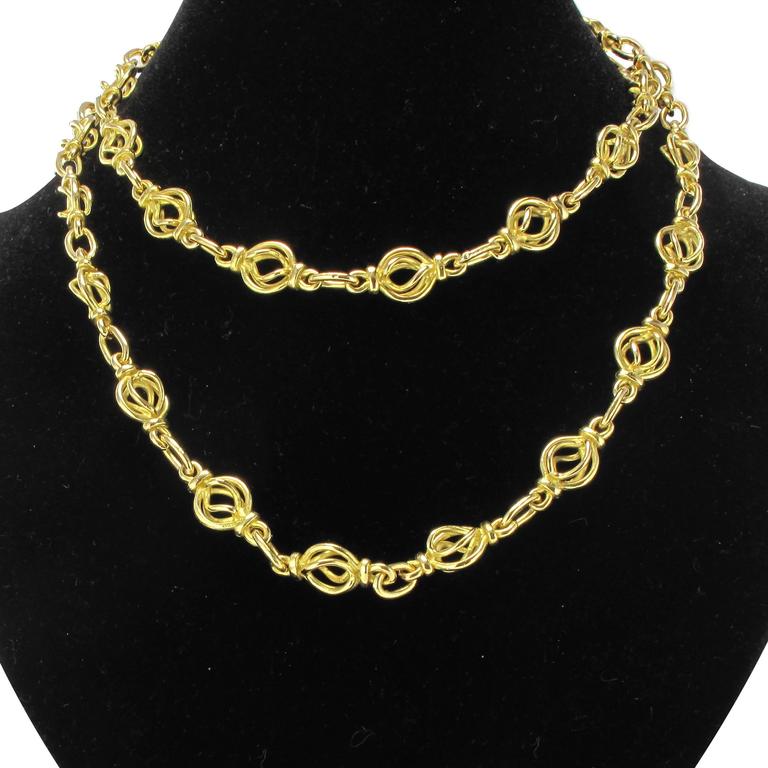 1900s Antique 18 Karat Gold Round Link Chain Necklace For Sale at 1stDibs round link gold chain