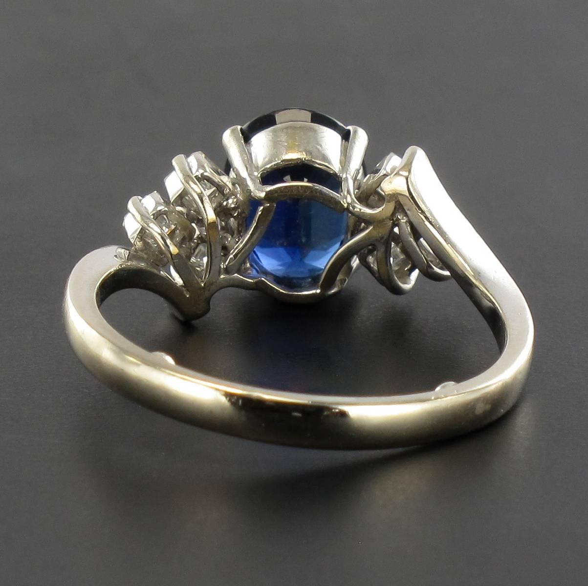 Women's Modern Sapphire and Princess Cut Diamond Ring