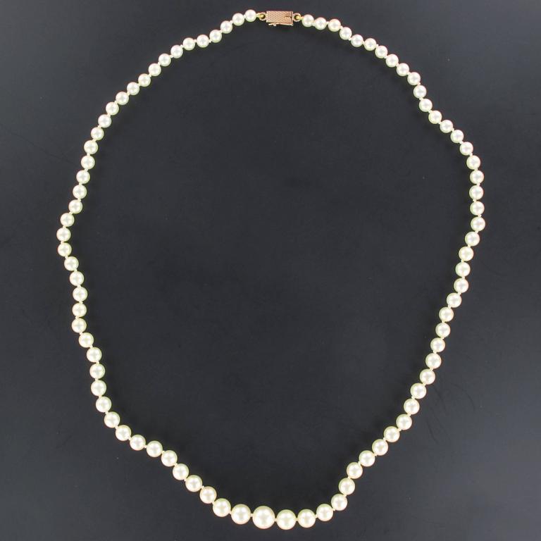 1950s Japanese Cultured Round Pearl Necklace at 1stDibs japanese