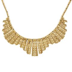 1960s French Gold Necklace with Radiant Motif 11
