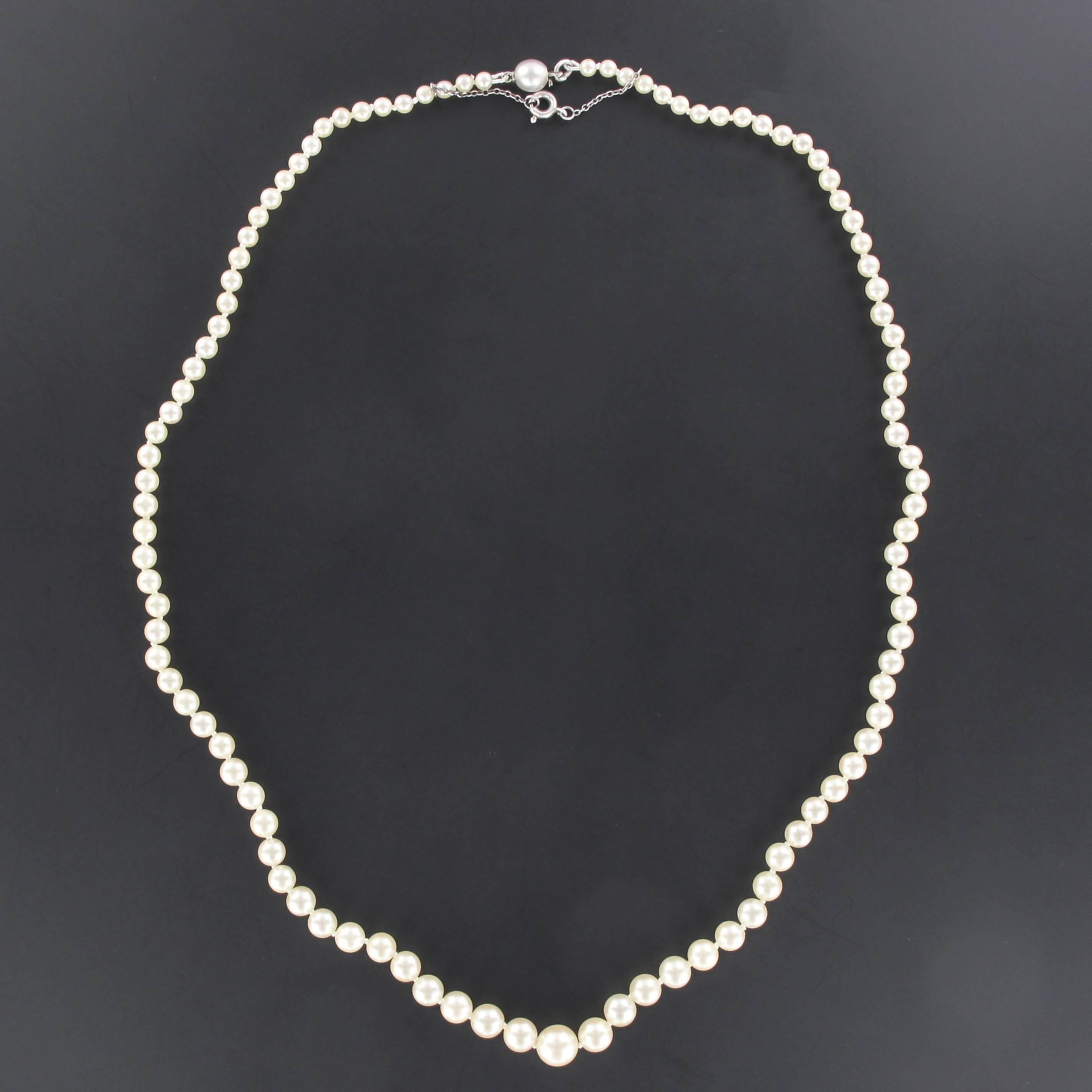 1930s Japanese Cultured Round White Pearl Necklace 4