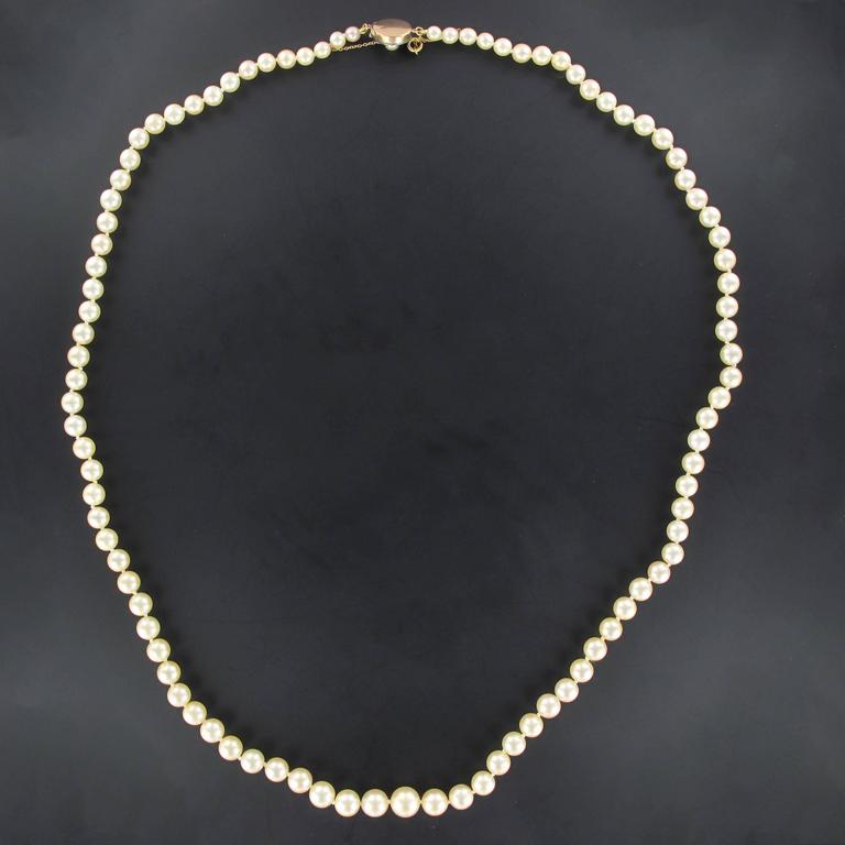 1930s Art Deco Japanese Cultured Round White Pearl Necklace at 1stDibs ...