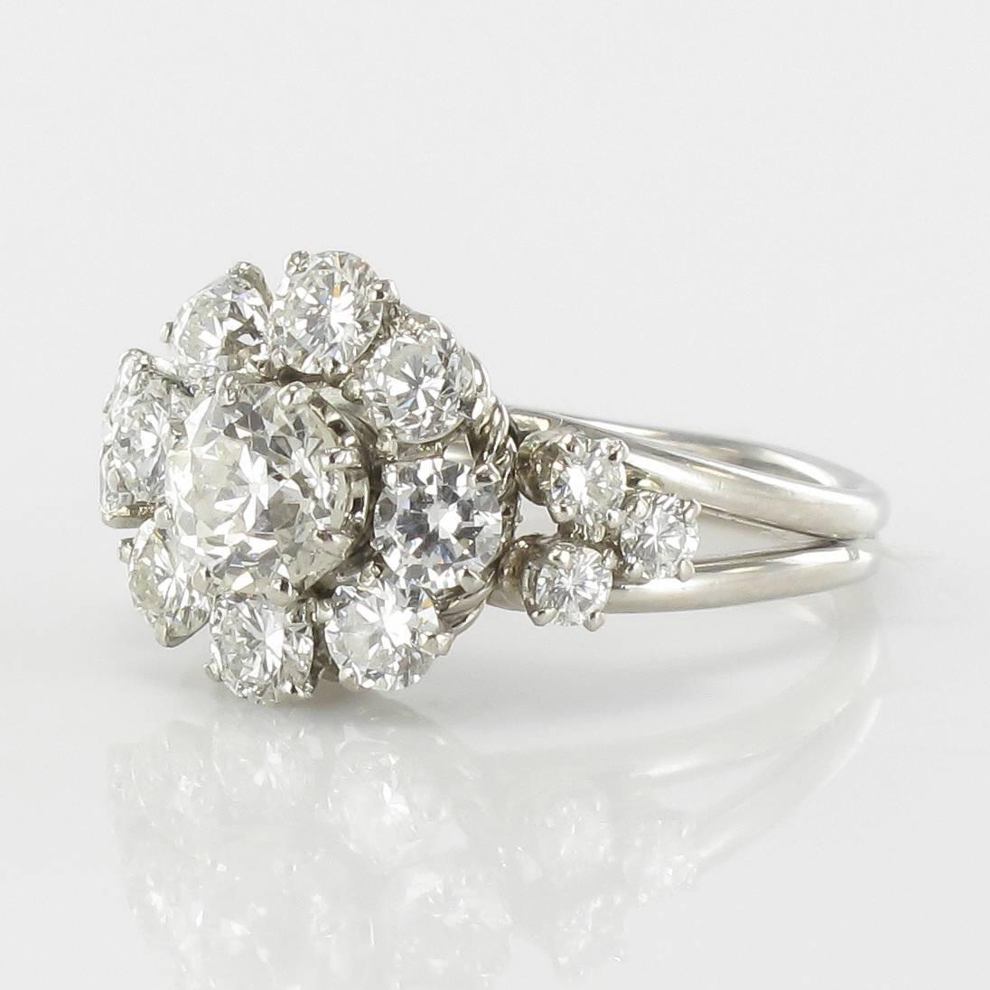 Art Deco 1930s French Platinum and Diamond Engagement Ring