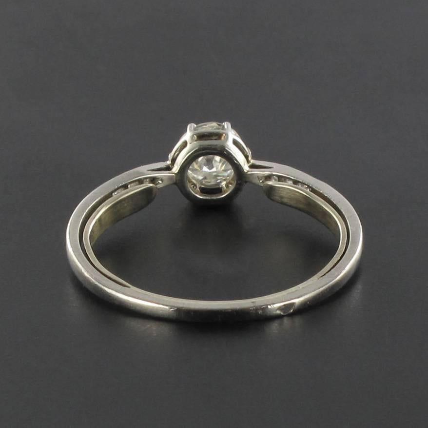 Women's French 1930s Platinium Diamond Solitaire Ring