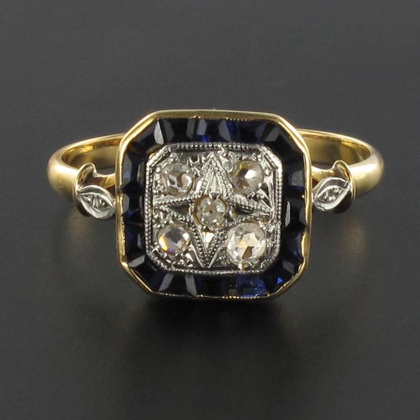 Women's French Art Deco Diamond Antique Ring