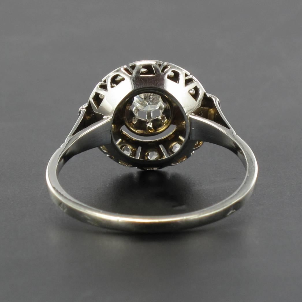 Rose Cut French 1920s Antique Round Diamond Ring