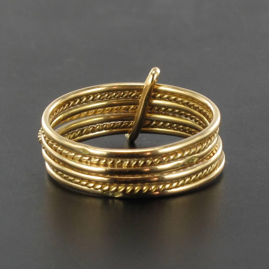 Women's French 1900s Semainier 18 Carat Gold Ring