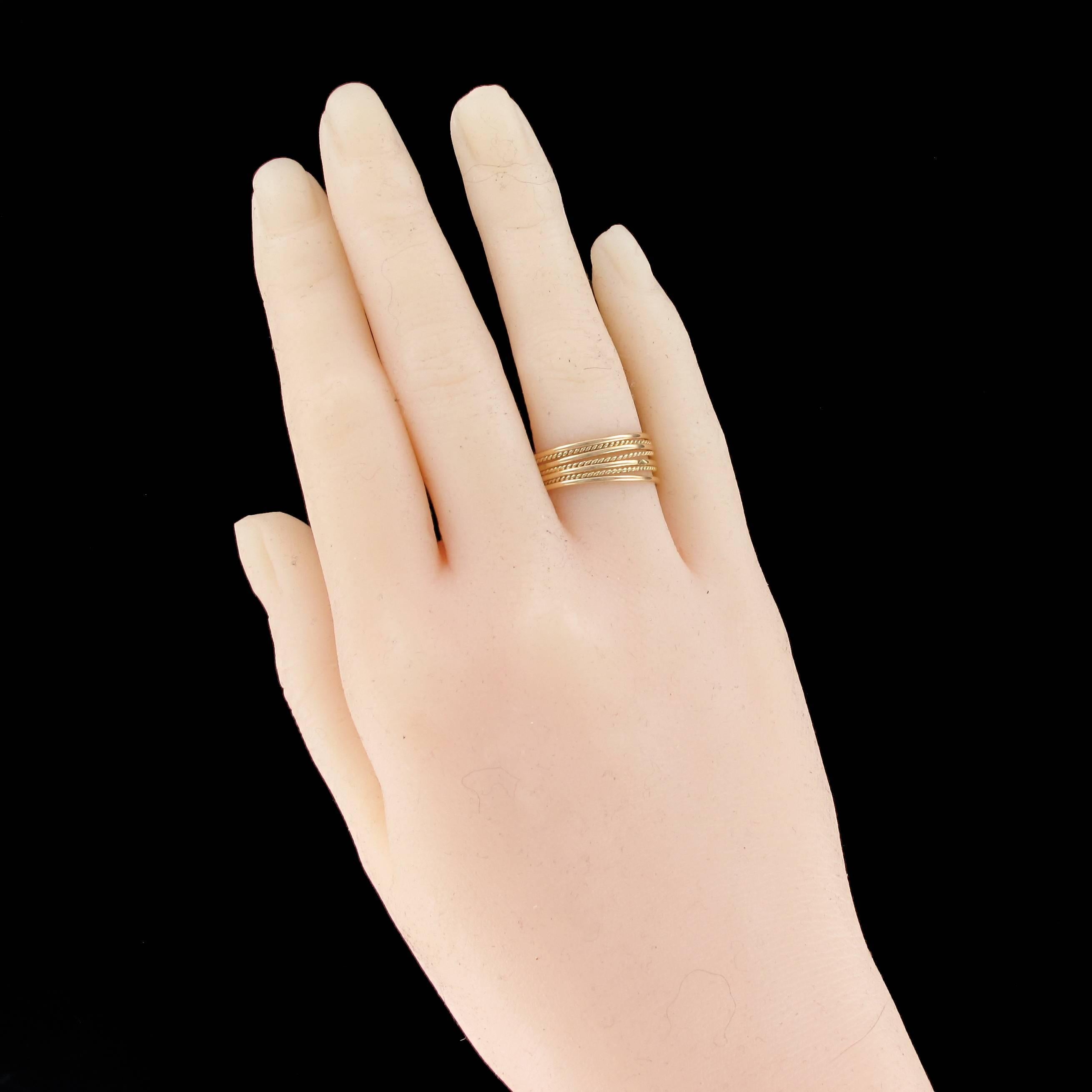 Belle Époque French 1900s Semainier 18 Carat Gold Ring