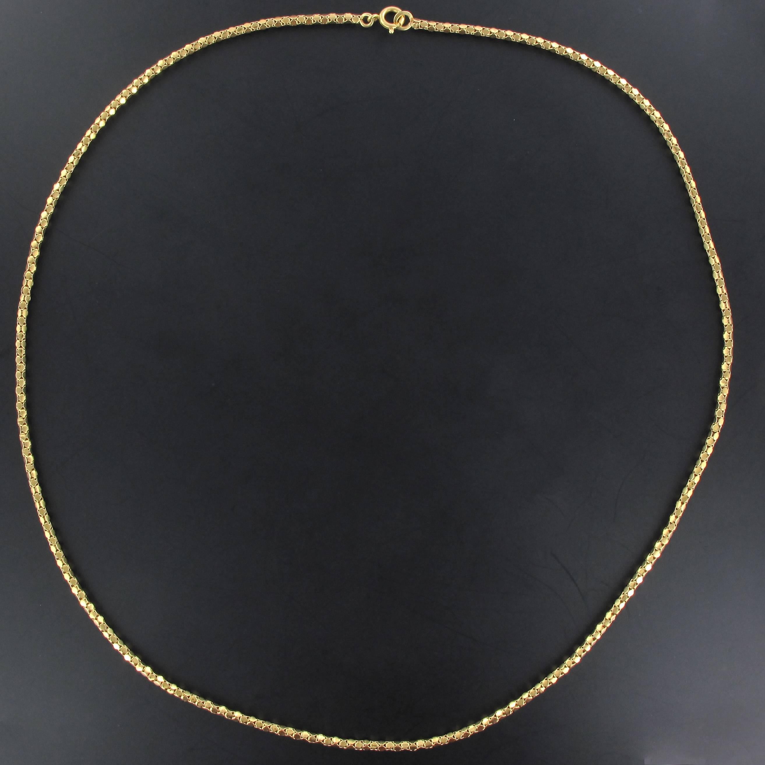 French 1960s 18 Carat Yellow Gold Chain Necklace 1