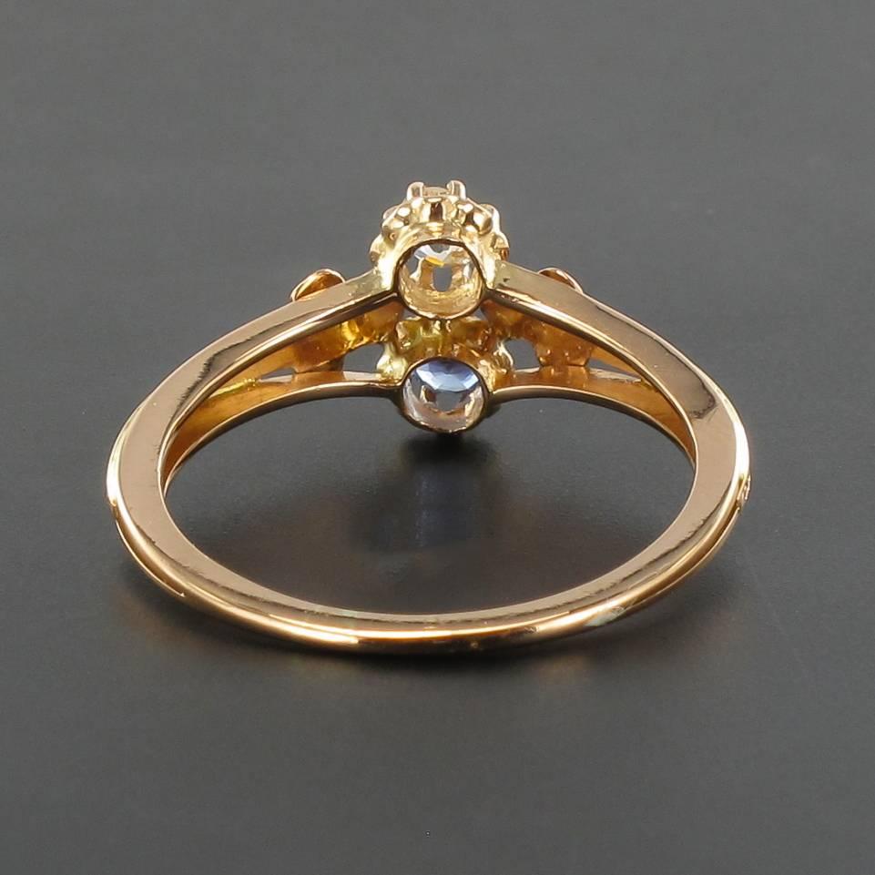 Women's 1850s Rose Gold Sapphire Diamond 