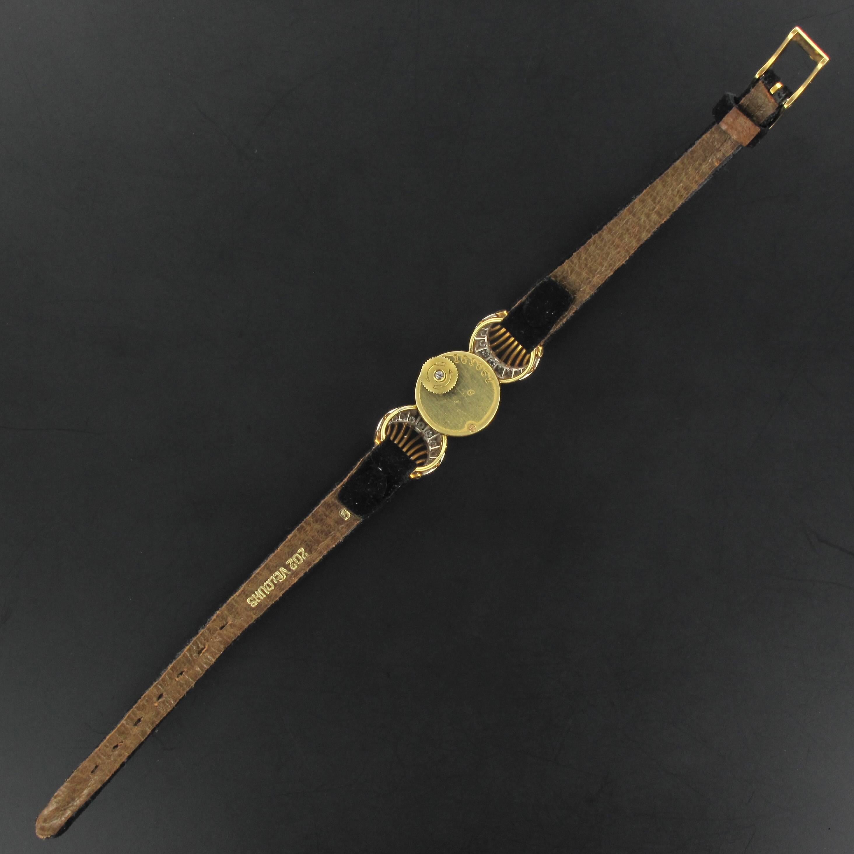 Jaeger LeCoultre Ladies Yellow Gold Diamond Retro Wristwatch, 1950s 6