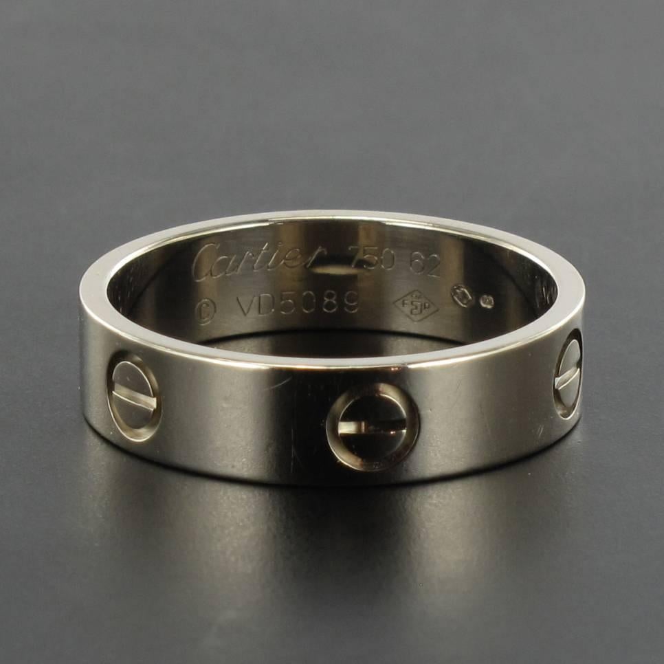 Modern Cartier Love 18 Carat White Gold Wedding Men Ring