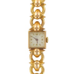 Ladies Yellow Gold Vintage manual Wristwatch, 1950s 