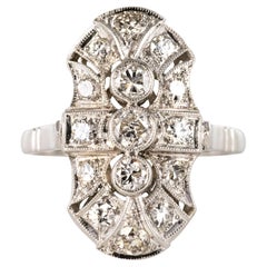 Art Deco Stil Diamanten 18 Karat Weißgold Ring