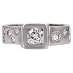 Modernist Diamonds 18 Karat White Gold Ring