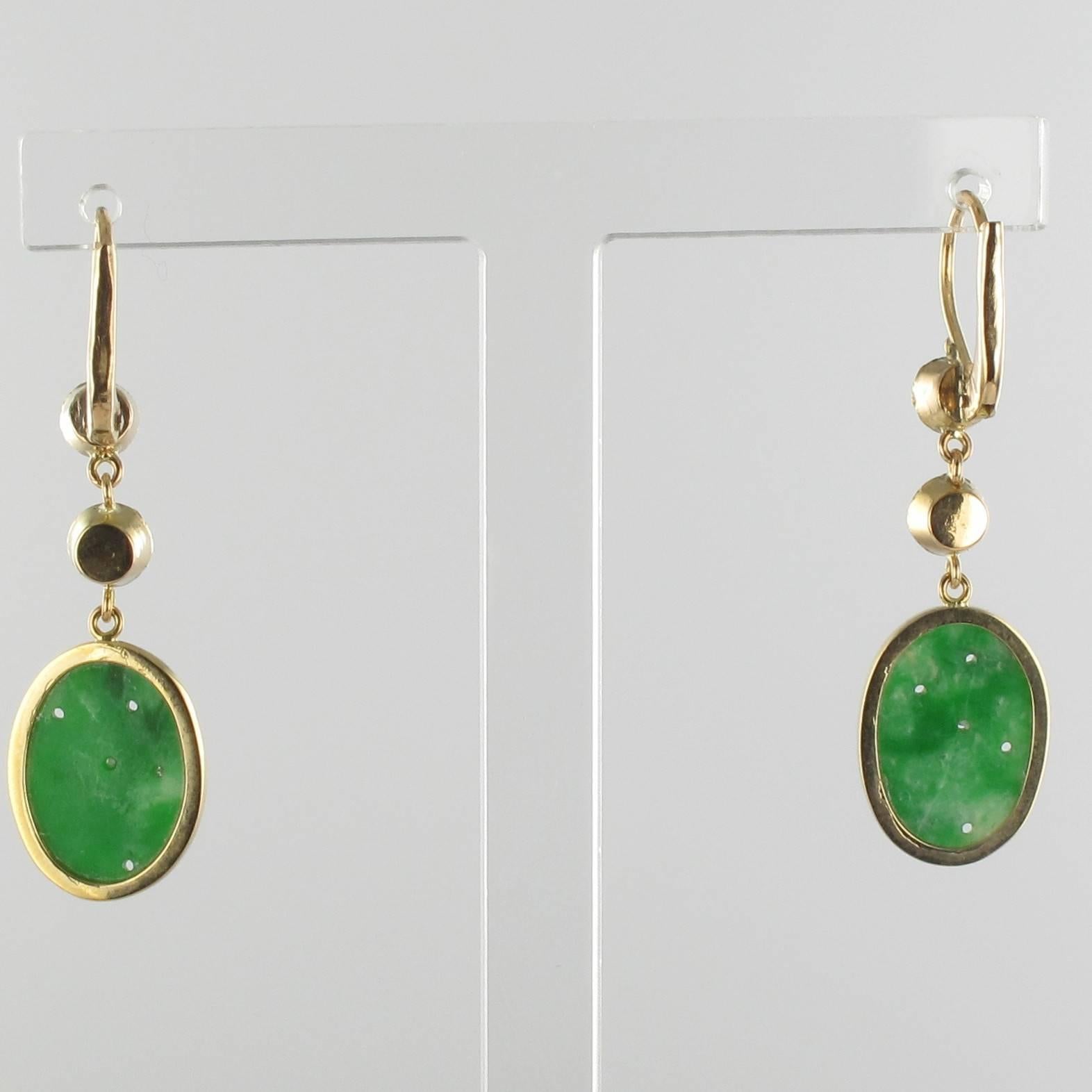 antique jade and gold earrings
