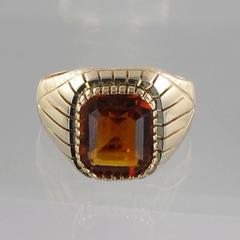 Antique Haematoid Quartz Gold Signet Ring