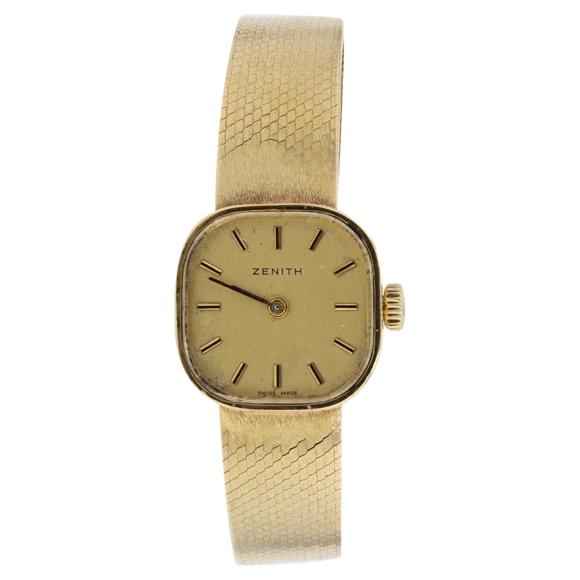 1960s Montre Zenith pour dame en or jaune 18 carats