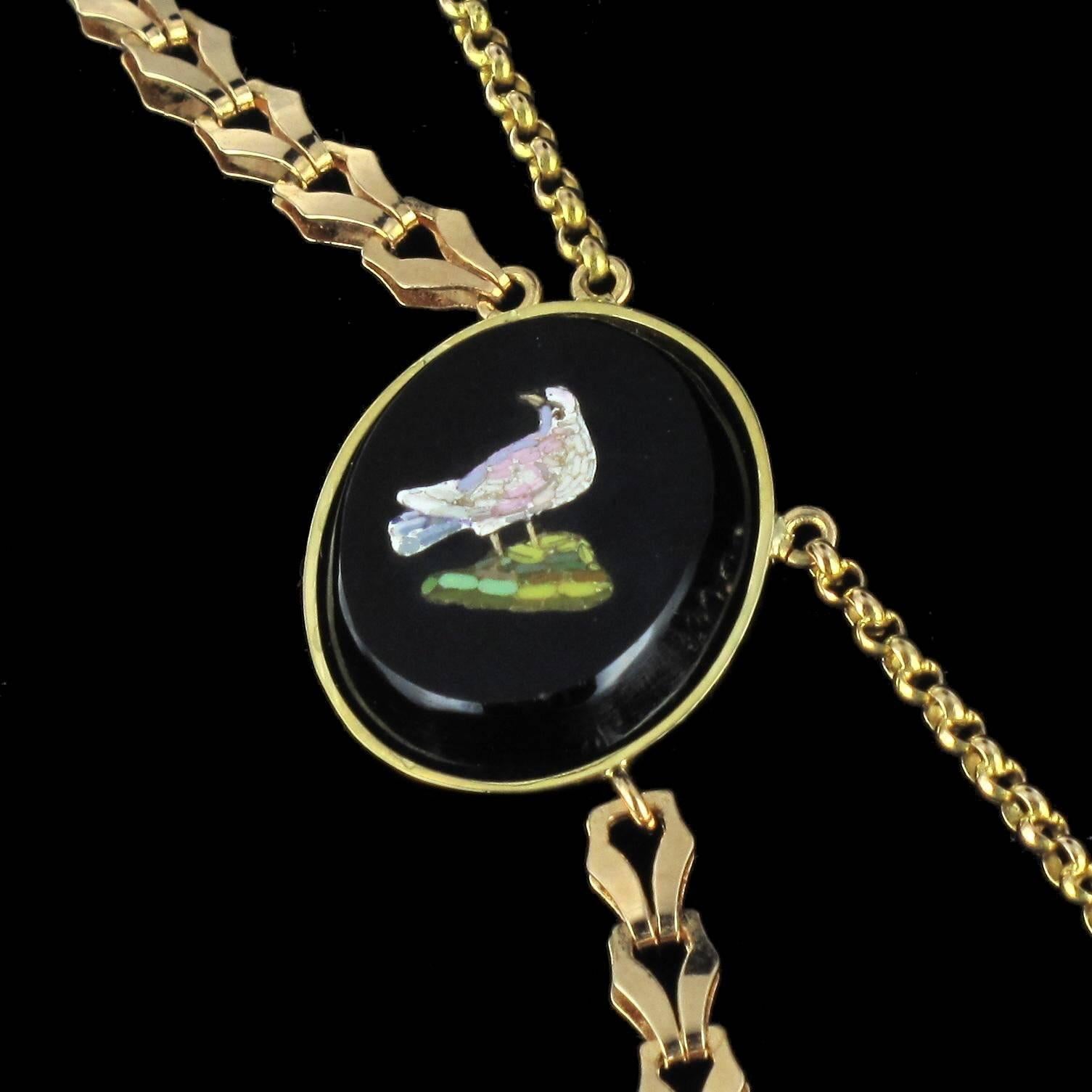 1820s Antique Micro Mosaic Gold Necklace 7
