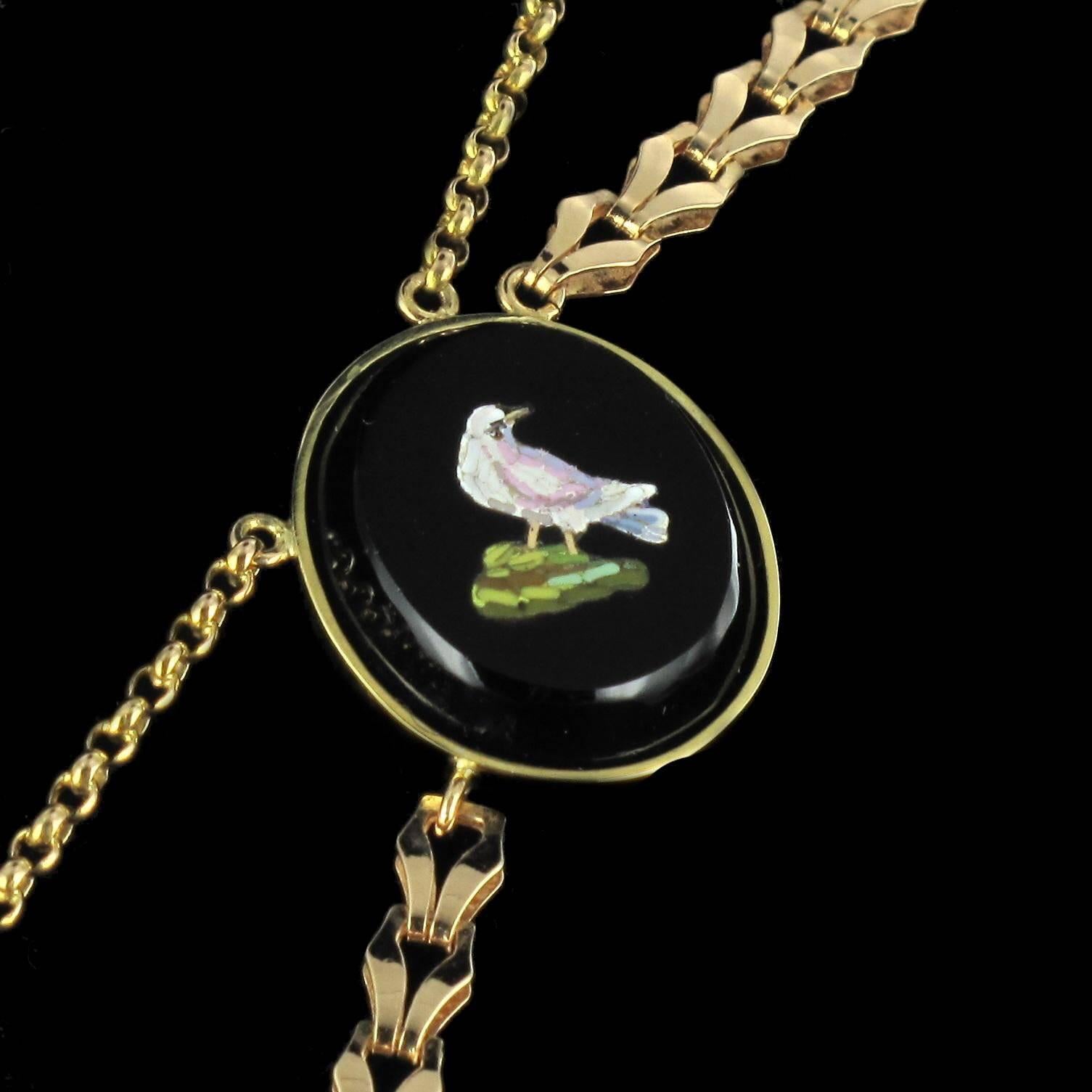 1820s Antique Micro Mosaic Gold Necklace 8