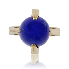 French 1970s Lapis Lazuli 18 Karat Yellow Gold Ring